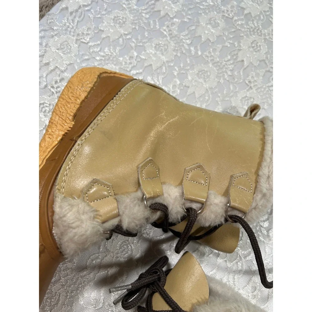 Vintage 70s Sorel Kaufman Leather Winter Snow Boots Women 5 Apres Cabin Gorpcore